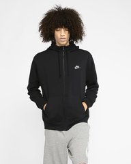 Худи мужская с молнией во всю длину Nike Sportswear Club Fleece BV2645-010 Черный XS
