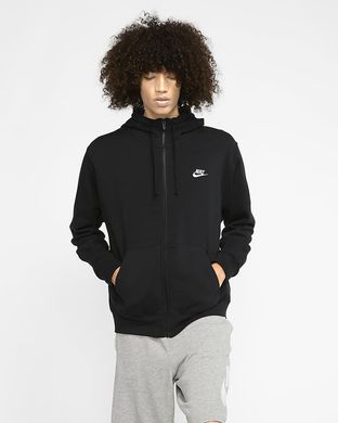 Худі чоловіча з блискавкою на всю довжину Nike Sportswear Club Fleece BV2645-010 Чорний XS